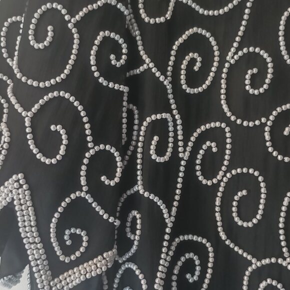 NWT 2x Formal Wear Top- Black with Pearl Beading - Picture 2 of 3